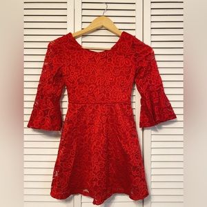 Girl’s red lace dress
